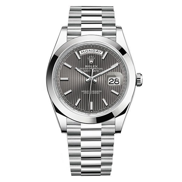 Rolex Day-Date II Dark rhodium stripe motif 228206