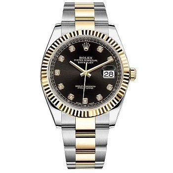 Rolex Datejust 41 126333 Black set with diamonds Oyster Bracelet