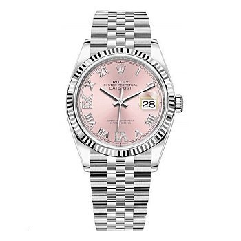 Rolex Datejust 36 Pink set with diamonds Roman VI and IX 126234