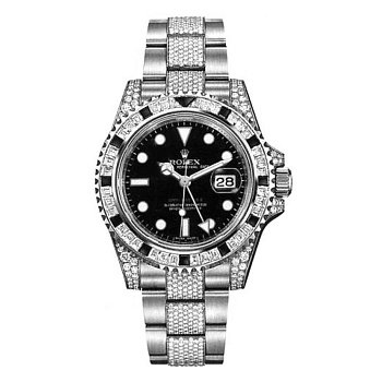 Rolex GMT-Master II White Gold diamonds and black sapphires 116759 SANR