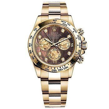 Rolex Cosmograph Daytona Yellow Gold 116508 Black mother-of-pearl set with diamonds