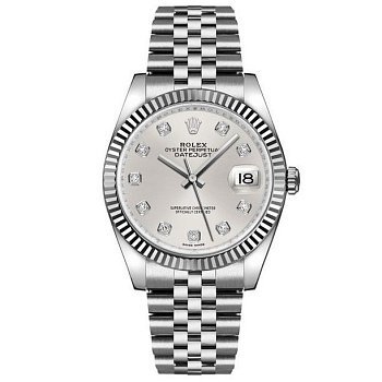 Rolex Datejust 36 White Rolesor 116234 Silver set with diamonds Jubilee Bracelet