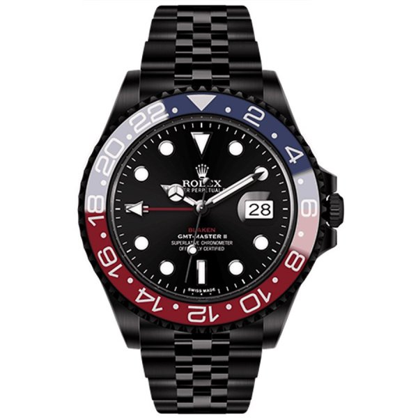 Black PVD Rolex GMT Master II Pepsi Blaken Version