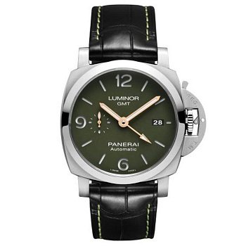 Panerai 2020 PAM1056 Luminor 1950 GMT Green Dial 44mm Automatic Stainless Watch